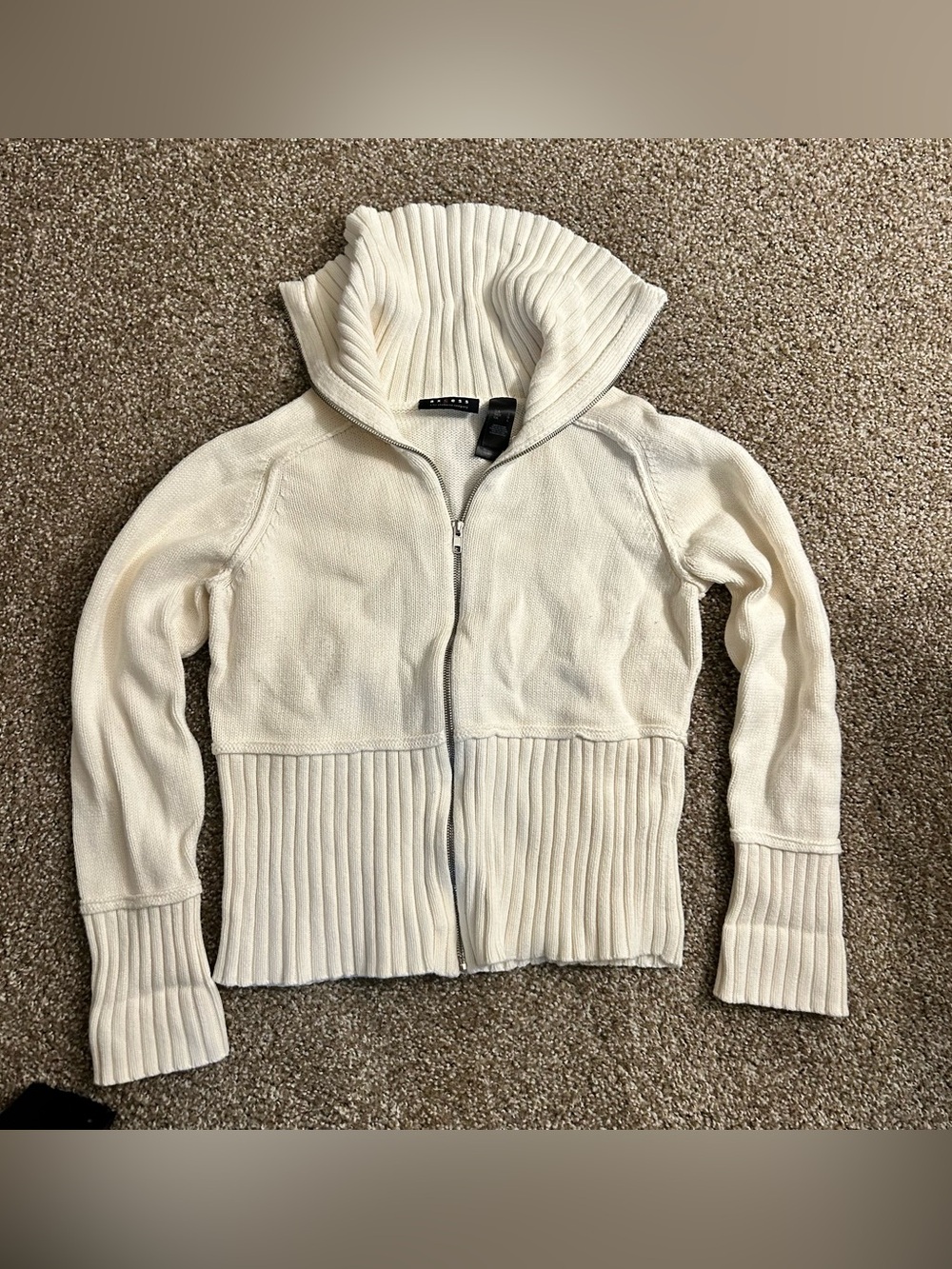 Y2K cream knit jacket